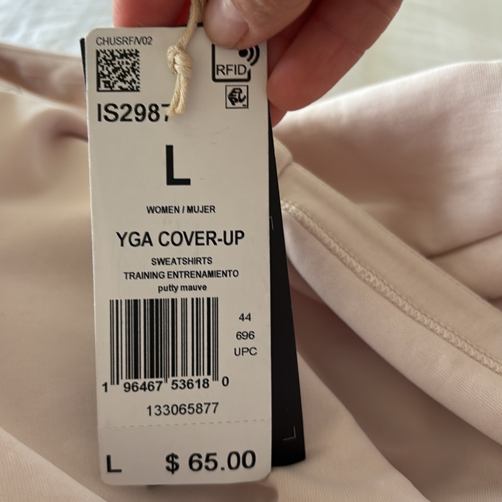 Adidas Training Yoga Cover Up Top Women's Pink  Putty Mauve Tie Waist size L NWT - Picture 8 of 8